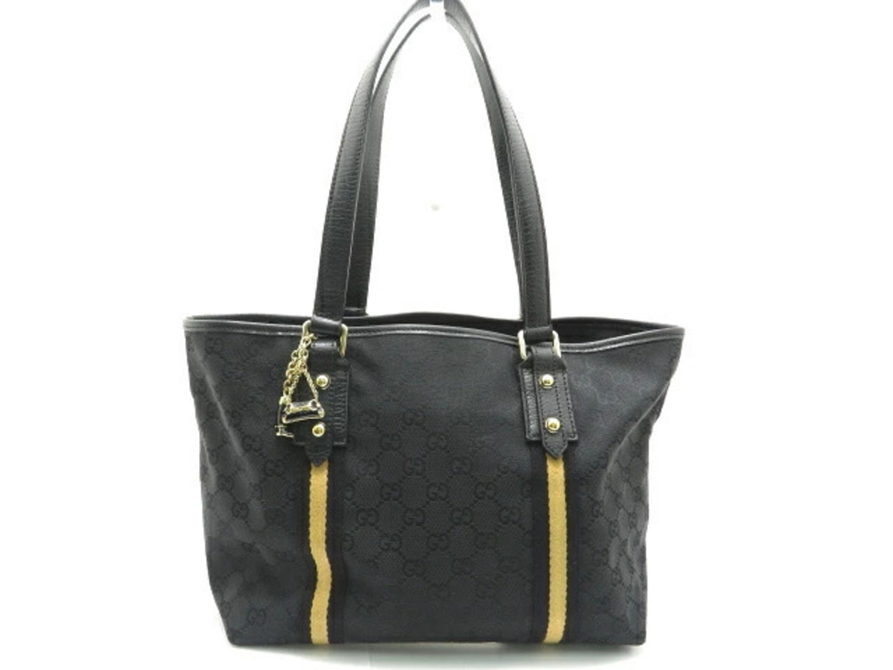 Gucci Tote Bag Canvas Black GG